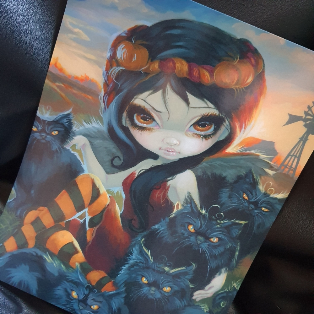 Jasmine Becket Griffith Autumn Kitties 8.5x11 Art Print Strangeling